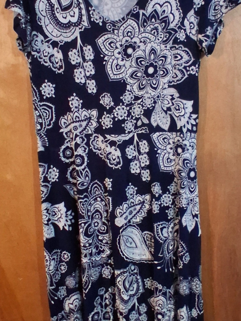 Talbots Navy and White Floral Maxi Dress
